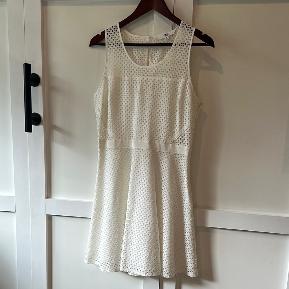 White Sleeveless Eyelet Dress